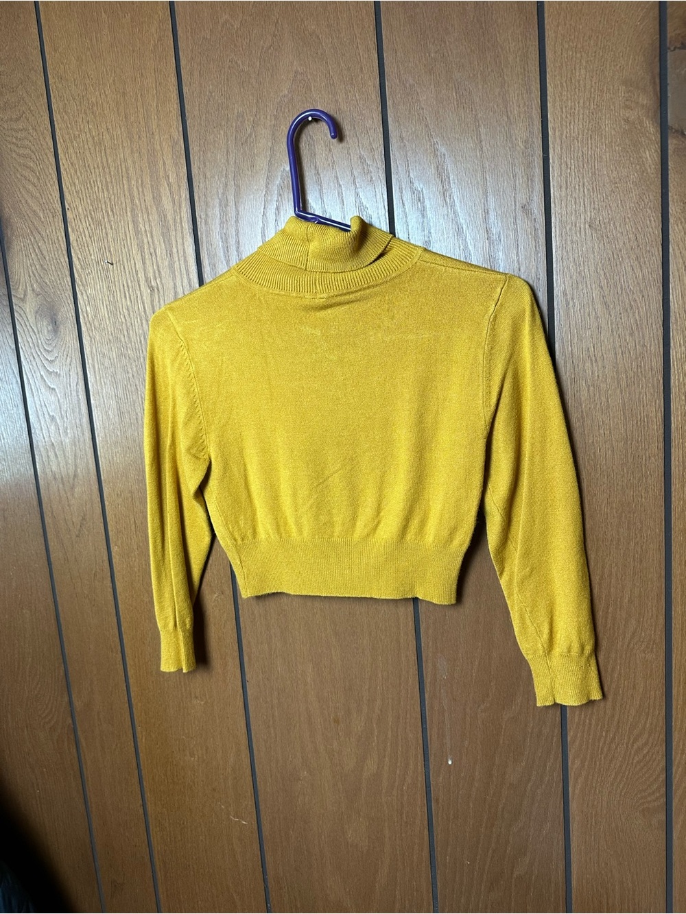 Forever 21 Mustard Cropped Turtleneck Sweater